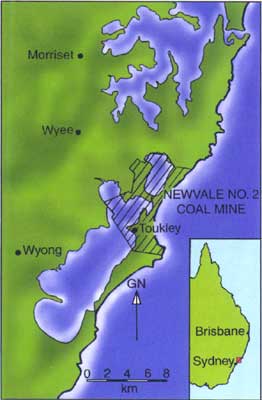 Location map for the Newvale No. 2 Coal Mine