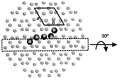 Model of osteocalcin engaging an hydroxyapatite.