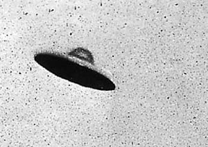 Grainy B & W image of purported UFO