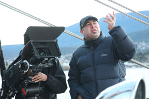 Steve Murray, director of The Voyage that Shook the World, on location.