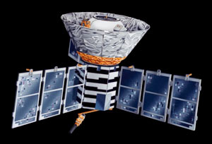 Artist’s impression of the COBE satellite.