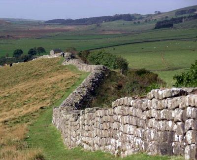 Hadrian’s wall just east of Greenhead Lough, Northumberland in October 2005.