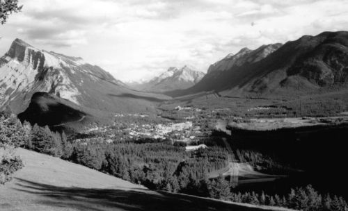 Figure 2. U-shaped glacial alpine valleys, similar to this example from Banff, Alberta, were difficult to explain by fluvial erosion.