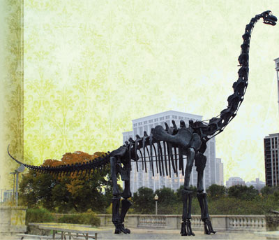 Bronce skeleton of a Brachiosaurus